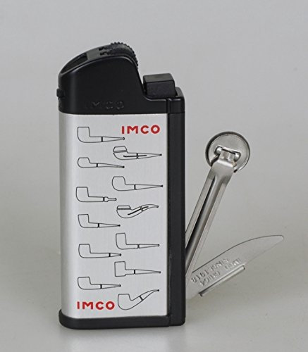 Lifestyle-Ambiente IMCO Pfeifenfeuerzeug Chic 4 Pipe Flint Pfeifenbesteck Silber Logo inkl Tastingbogen