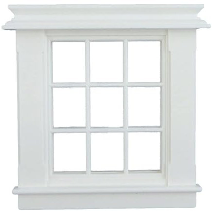 Melody Jane Puppenhaus Miniatur Weiß Kunststoff Georgischer Fensterrahmen 9 Ausschnitt 1:24 Maßstab