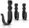 Marie Décor Blacksmith - Set di 3 ganci da parete in ferro battuto, fatti a mano, colore: nero