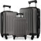 KONO Koffer Reisekoffer Kofferset Trolley Hartschale ABS Gepäck 4 Rollen Spinner Rollenkoffer Klein-Mittlerer-Großer Koffer (Grau, Set)