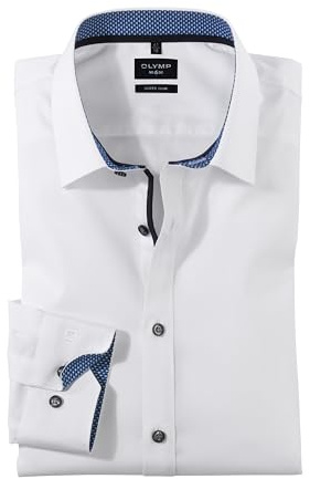 OLYMP Herren Businesshemd Langarm No.Six,Einfarbig,super Slim,Urban Kent | Hemd, Manschette, Super Slim, 97%Baumwolle/3%Elastolefin