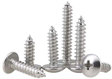 BOZONLI Holzschrauben, Blechschrauben, Edelstahl Pilzkopf Kreuzschlitz Selbstschneidende Schrauben, Universalschraube, M4×12mm,50 pcs