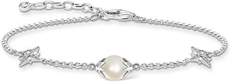 Thomas Sabo Damen Armband Perle mit Sternen Silber 925 Sterlingsilber A1978-167-14