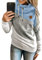 Dokotoo Damen Kapuzenpullover Stehkragen Hoodie Pullover Farbblock Sweatshirt Langarmshirt Oberteile für Herbst Winter M, Blau