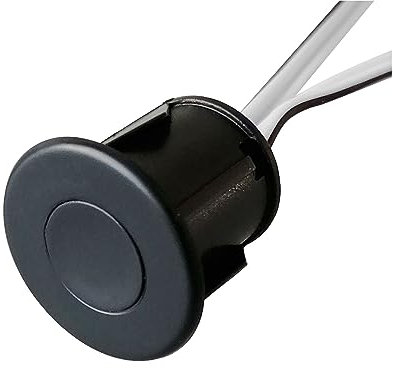 Kalb | Interrupteur encastrable rond, marche/arrêt, intensité variable, câble d'entrée et de sortie 200 cm LED-MINI blanc, 12 VDC, max. 3 A, couleur : noir