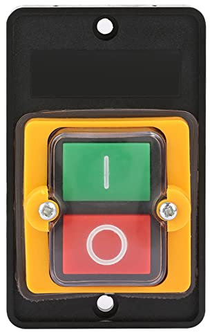 Interruttore a Pulsante AC 220V/380V 10A, Interruttore a Pulsante Macchina ON/OFF Autobloccante Impermeabile per Attrezzature Meccaniche Macchine Tessili