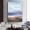 Ölbilder Auf Leinwand Handgemalt,Ruhige Küste Lila Skyline Meer Textur Große Ölgemälde Kunst Moderne Abstrakte Kunstwerke Leinwand Wandkunst Gemälde Wohnzimmer Schlafzimmer Wohnkultur Bilder U
