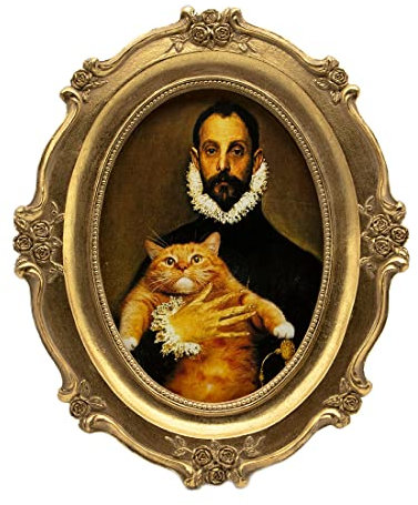 SIKOO Vintage-Bilderrahmen, 12,7 x 17,8 cm, Antik-Optik, goldfarben, oval, Tisch- und Wandhalterung, antike Wanddekoration, Galerie