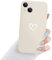 Newseego Case Compatible with iPhone 13, Cute Love-heart Shape Pattern iPhone 13 Soft Liquid Silicone Case Flexible Anti-fingerprint Bumper Shockproof Protective Case for iPhone 13-White.