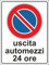 Pubblimania USCITA AUTOMEZZI DIVIETO DI SOSTA Cartello in Alluminio composito per esterno - interno, metallo resistente spessore 3 mm (Cm 20x30)