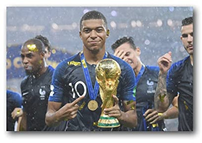 YINGWANG Kylian Mbappe - Poster sportif des grands football français (2) - Impression sur toile - Décoration d'intérieur - Idée cadeau - 50 x 75 cm
