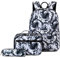 Joyfulife Mädchen-Rucksäcke, Batik-Rucksack für Mädchen, Kinder, Büchertaschen, Schulrucksack, mit Lunchbox (Batikfärbung), Schwarz