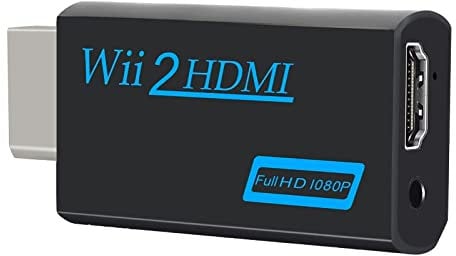 adaptador wii hdmi, Convertidor De Wii A Hdmi, Compatible Con Todos Los Modos De VisualizacióN De Wii Adaptador Hd 1080p Con Audio De 3,5 Mm Y Salida Hdmi Para Monitor Wii, Tv, Proyector (Negro)