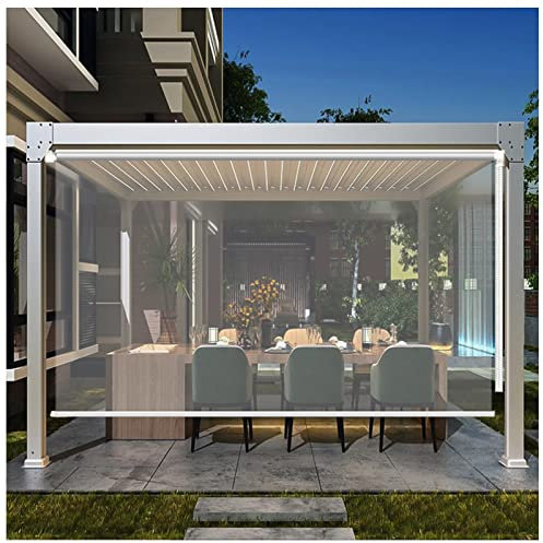 ZXCVBNAS Transparent Roller Shades,Outdoor Clear Vinyl Roller Shades,Roller Shades,Outdoor Curtain, Balcony, Patio Door, Pergola & Gazebo, Easy To Pull Down & Up,50x80cm/19.6x31.4in