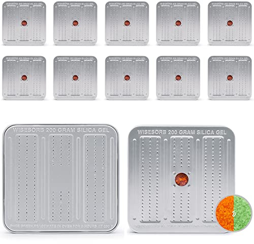 Wisesorb Lot de 10 déshumidificateurs réutilisables en gel de silice de 200 g (orange à vert)