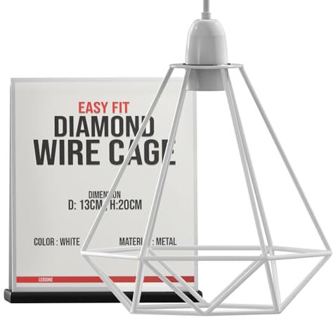 LEDSone Deckenleuchte/Hängelampenschirm, Metall, Vintage-Stil, Weiß