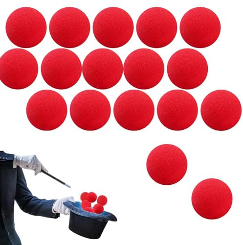Bull Tiger Prestige Gamrong 16 Stücke Rote Schwammbälle als Zauberrequisiten, 4,5 cm/1,77 Zoll Magic Sponge Ball Set, Soft Rot Schwamm Softball Magic Street Classic Comedy Trick Requisiten