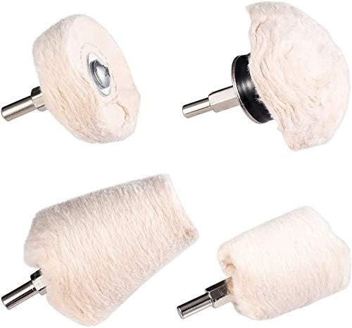 Aluminum Rim Polishing Wheel with 1/4 Shank for Chrome, Stainless for Drill -4Pcs