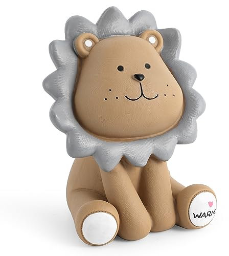 iophi Spardose Kinder Jungen, Mädchen, Löwen-Sparschwein Aus Hochwertigem Harz, Robust Langlebig, Super Süßes Sparbox Geschenk Geeignet für Geburtstage, Weihnachten, Babypartys(Orange)
