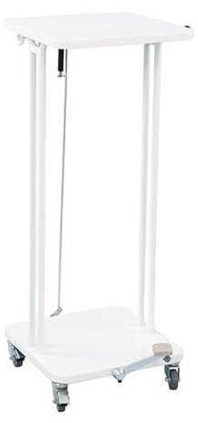 PROREGAL Abfallsackständer mit Deckel und Fußpedal | 60 Liter, HxBxT 88x37x44cm | Weiß