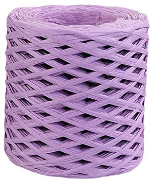 Ruban en papier raphia, rubans d'emballage cadeau faits à la main, ficelle d'emballage en papier raphia (violet clair)