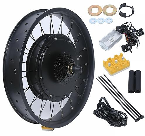 JINPRDAMZ Kit di conversione Ebike da 20 pollici, 48 V, 1000 W, motore posteriore Pedelec, kit di conversione nero, freno a disco, strada, sentiero