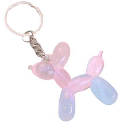Schlüsselanhänger 2 Stück Karikatur Niedlicher Ballon Hund Schlüsselanhänger Rucksack Handtasche Schlüsselanhänger Auto Schlüsselanhänger, Rosa