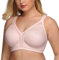 DotVol Women's Full Coverage Minimizer Bra Comfort Wirefree Non Padded Plus Size Everyday Bra(46DD, Pink)