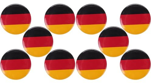 Amosfun 10 StüCk Deutschland Flagge Anstecker, Kreative Zinklegierung Brosche FüR Kragen, Kleid, Kleidung – Dekorative Flaggenpins FüR Verschiedene AnläSse