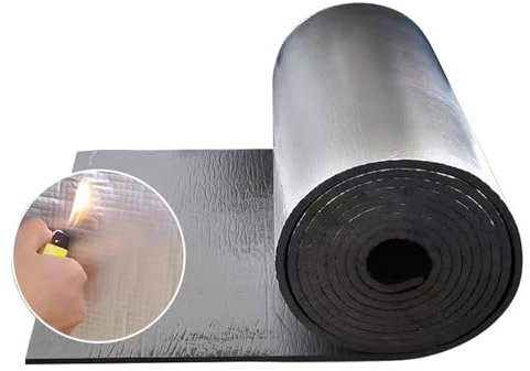 Dampfsperre Folie Dach Aluminium Selbstklebend Isolierfolie Dämmfolie Schalldämmungsmatten Reflexionsfolie Heizung Isolierfolie Thermofolie 5mm Dicke für Heizkörper, Böden, Dächer, Wände ( Size : 1mx2