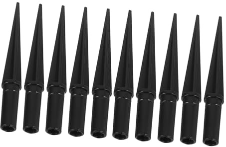 10 Stück Erdspieße für Außenleuchten Schwarz aus Kunststoff | Schräger Winkel und Drainage Design, Leicht und Robust, Passend für 8mm Stangen im Garten