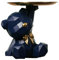 BLOOOK Statue Skulptur,Bär Figur Dekorative Tablett,Bären Skulpturen mit Dekotablett,Teddy Bär Deko Figuren Schlüsselschale,Dekoschale für Dessert Kosmetik Schmuck Kerzen (Dunkelblau (B))