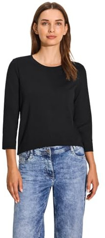 CECIL Damen B321963 Jersey-Shirt, Black, Small