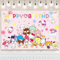 San-ri Birthday Party Backdrop - Cartoon Happy Birthday Banner Background, Pink Theme Party Supplies, Photography Backdrop for Kids Boys Girls