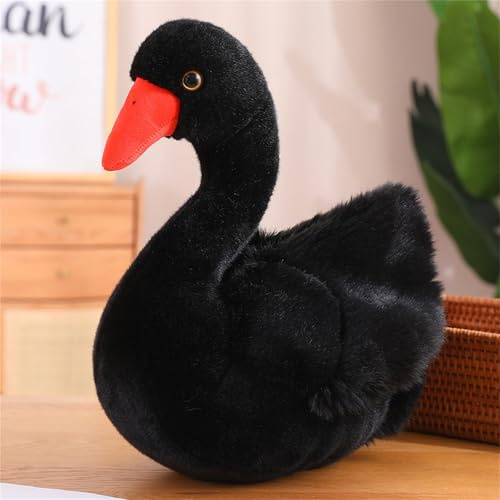 champracer Plueschtier Schwan Kuscheltier,Flamingo Kuscheltier,Stofftier Adler Puppen Süße Plüsch Spielzeug Pelikan, Strauß, Adlerfür Kinder Geburtstag Geschenke (35 cm,schwarzer Schwan)