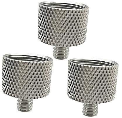 QUMIIRITY 3pcs 5/8 to 1/4 Nut Microphone Clamp Adapter Nut Microphone Stand Adapter Nut Silver Microphone Screw Adapter