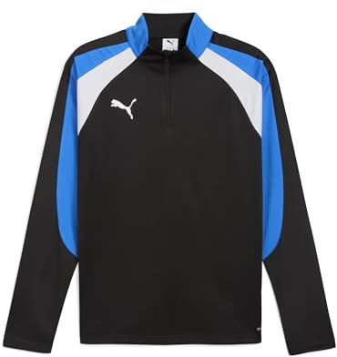PUMA Herren Individualliga 1/4 Zip Top Hemd, Puma Schwarz-puma White-Ultra Blue, XL EU