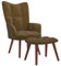 Myheimly Relaxsessel mit Hocker,Sessel mit Stahlrahmen Holzbeinen,Relaxstuhl Polsterstuhl mit Armlehne,Fernsehsessel Polstersessel Wohnzimmer,Modern Samt Sessel Braun,Mit Fußablage