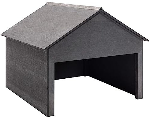 ShGaxin Rasenmäher Garage, Mähroboter Garage, Garage Für Mähroboter, Überdachung Für Mähroboter, Unterstand Überdachung, Mähroboter Haus, Grau 80x80x70 cm WPC