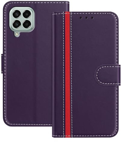 Ucikov Custodia in pelle per Samsung Galaxy M33 5G, custodia protettiva impermeabile infrangibile a portafoglio, magnetica, per Samsung Galaxy M33 5G, viola