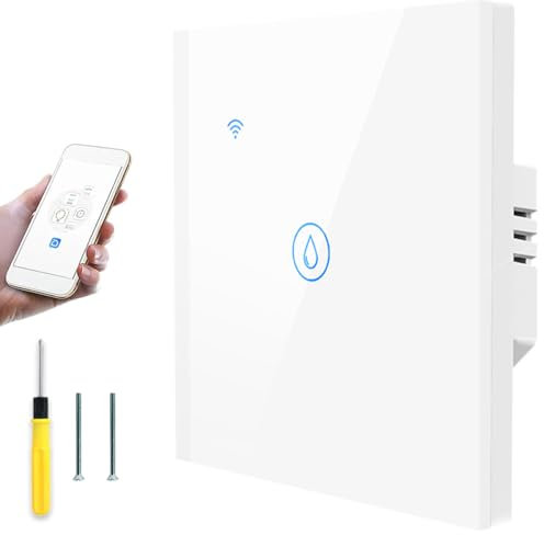Acmerota Interruttore intelligente per riscaldatore a immersione Interruttore elettrico di WiFi delle rotaie dell'asciugamano Interruttore del timer della caldaia di tocco della parete astuta di 40A