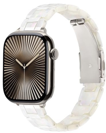 Harz Armband Kompatibel mit Apple Watch Armband 38mm Damen 40mm 41mm 42mm 44mm 45mm 46mm,Damen Schlank und Leicht Strap für Apple Watch SE Armbänder/iWatch Serie 10 9 8 7 6 5 4 3 Band