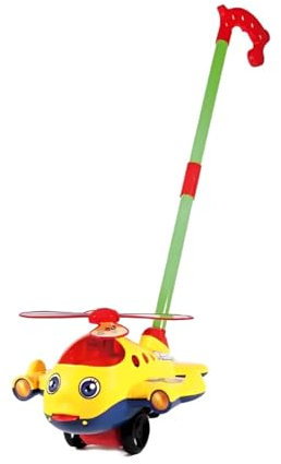MIXEL Pull Hand Push Airplane Toy, Fosters Creativity And Storytelling Skills, Enhances Hand-Eye Coordination, Suitable For Both Indoor And Outdoor Use (YELLOW)