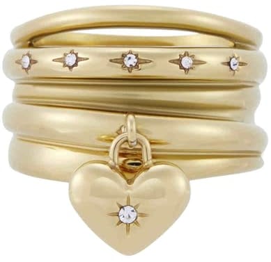 Fossil Sadie Damen Goldfarbener Edelstahlring, JF048347106