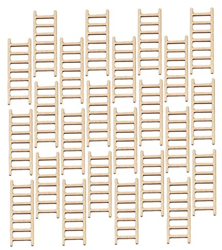 Abaodam 24st Mini-holzleiter Terrasse Rahmen Herd Deck Miniaturleitern Miniaturen Hausleiter Party Fee Möbel Leiter Dinge Landschaft Schritt Mini-puppenhaus Post Hölzern