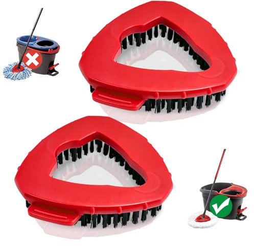 Spin Mop Scrub Brush Head Replacement, Compatible with Vlieda Turbo EasyWring 1-Tank, Heavy-Duty Stiff Bristles for Deep Cleaning Floors & Tiles