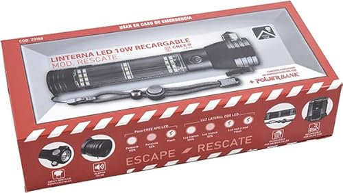 Linterna LED recargable Mod. Rescate con martillo de emergencías
