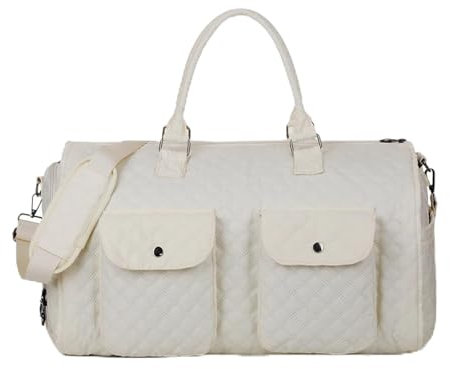 Reisetasche Mit Rollen Rollende Kleidersäcke, Kleidersack mit Rollen, Reise-Kleidersack mit Schuhfach, rollende Reisetasche mit Rollen Für Reisen(Beige)