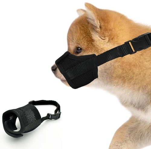 Hundemaulkorb für kleine bis mittelgroße Hunde - Verhindert Beißen, Bellen und Kauen - Atmungsaktives Nylon mit weichem Netz, Verstellbare Schlaufen, Komfortabel und Sicher (Größe S)
