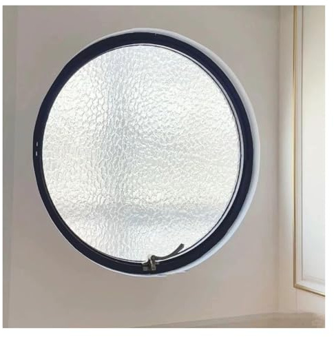 Fenster Window Kellerfenster Schiebefenster Abschließbares Rundes Öffnungsfenster Aus Gehärtetem Glass, Drehbares Kreisförmiges Lüftungsfenster Mit Aluminiumrahmen Für Schuppen/Küche(Dia 1.6ft/500mm)